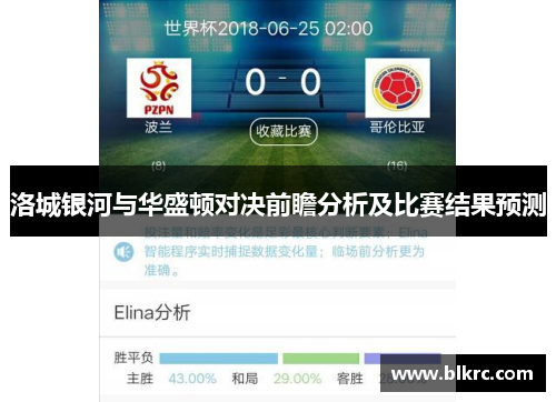 洛城银河与华盛顿对决前瞻分析及比赛结果预测